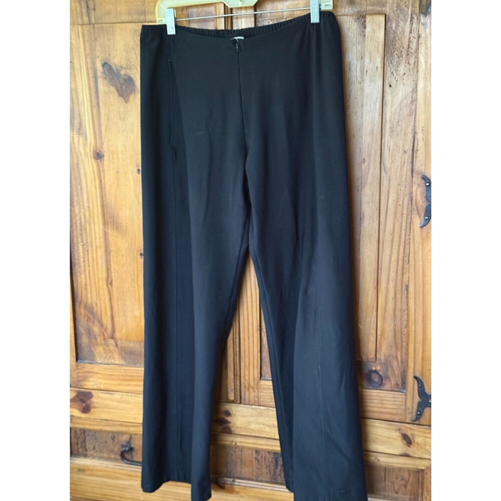 Nike Dri-Fit Black Flat Front Track Pants Swoosh Leg Womens Medium Sz 12-14